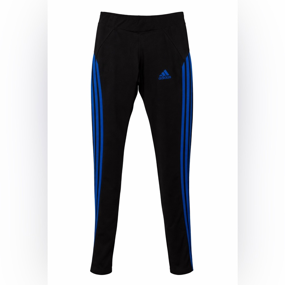 Small Adidas Black Joggers with Vibrant Blue Accents